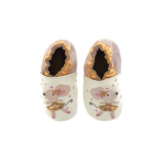 Chaussons Dancing Mouse Blanc rose Glitter  de Robeez