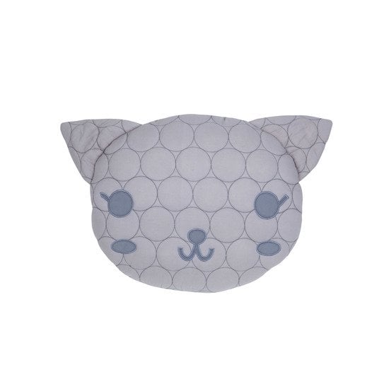 Lola Polka coussin tête de chat matelassé