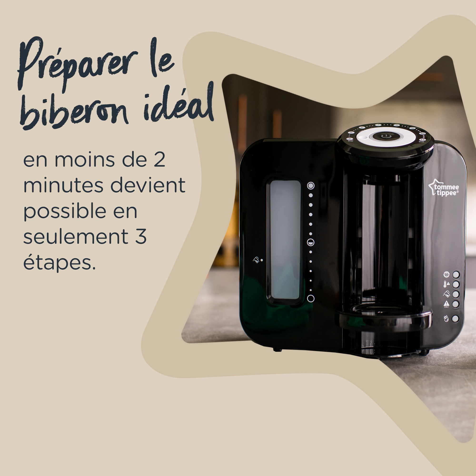 Préparateur-Chauffe Biberons Perfect Prep Day & Night Noir de Tommee  Tippee, Chauffe-biberons : Aubert
