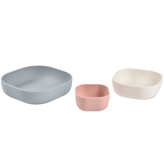 Lot de 3 bols en silicone Rose  de Béaba