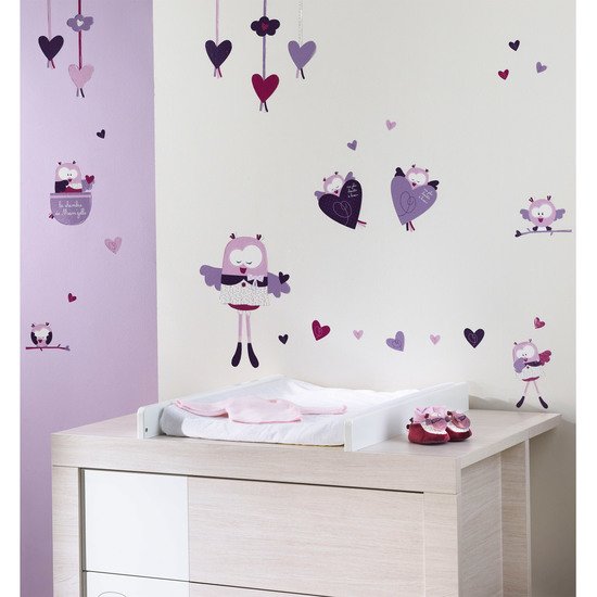 Mam'zelle Bou stickers muraux Violet  de Sauthon Baby's Sweet Home