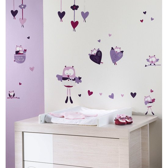 Mam Zelle Bou Stickers Muraux Violet De Sauthon Baby Deco Stickers Et Transferts Aubert