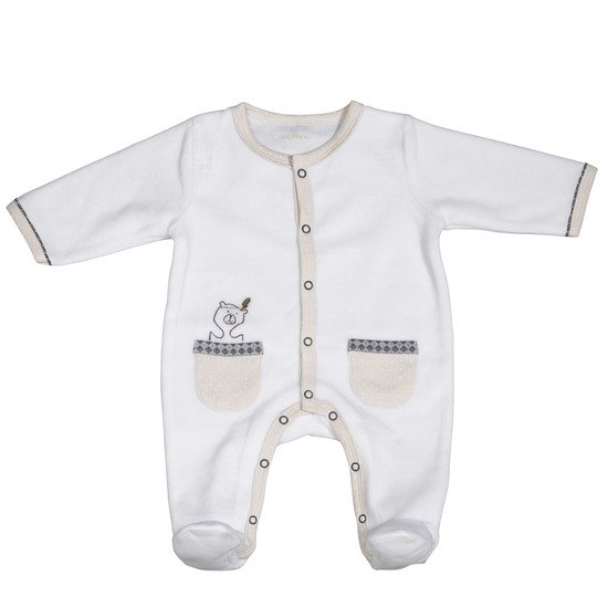 Timouki pyjama en velours Blanc Naissance de Sauthon Baby's Sweet Home