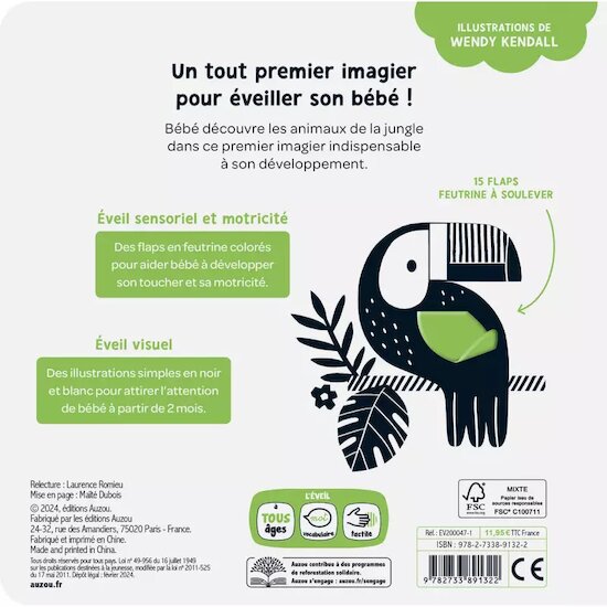Mes premiers flaps Les Animaux de la Jungle  de AUZOU Mes premiers flaps Les Animaux de la Jungle  de AUZOU