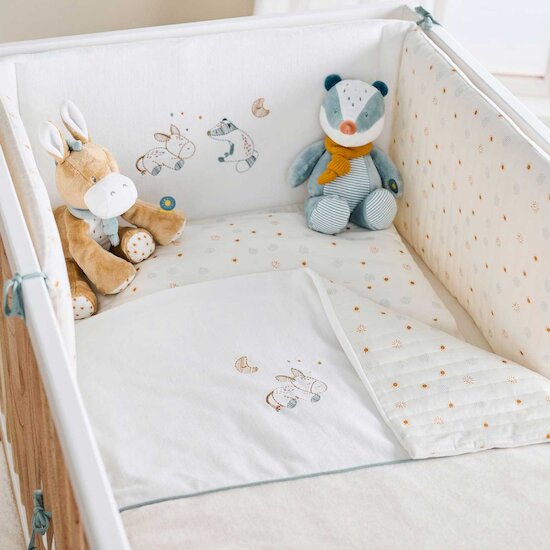 Félix et Léo Parure de lit Beige  de Nattou