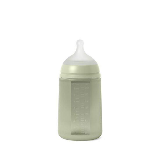 Biberon en silicone Colour Essence Vert 240 ml de Suavinex