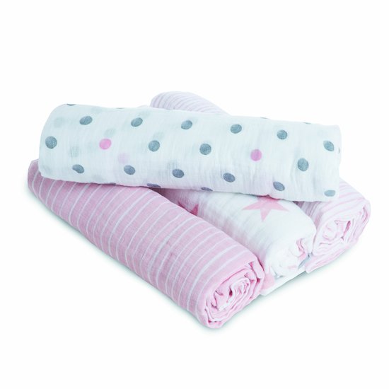 Lot de 4 langes 112x112 Doll  de aden + anais essentials