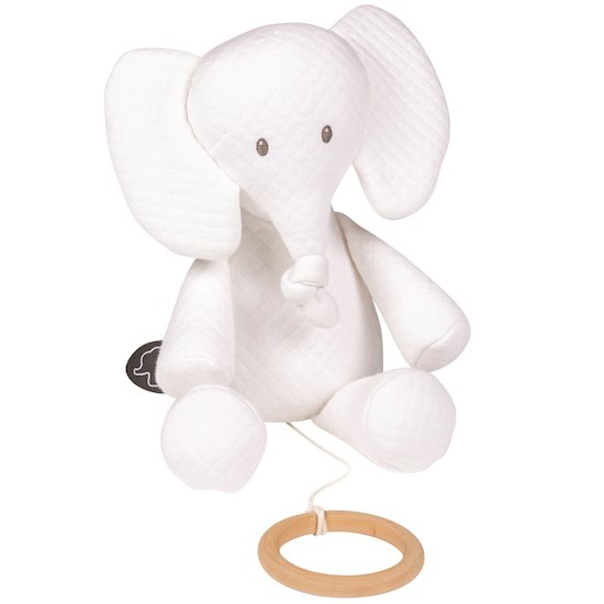 Tembo grande peluche musicale matelassée Blanc  de Nattou