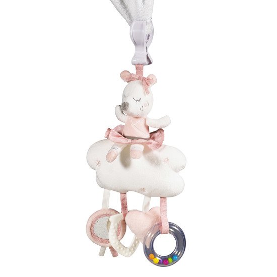 Lilibelle jouet d'activités avec pince Rose / Blanc  de Sauthon Baby's Sweet Home