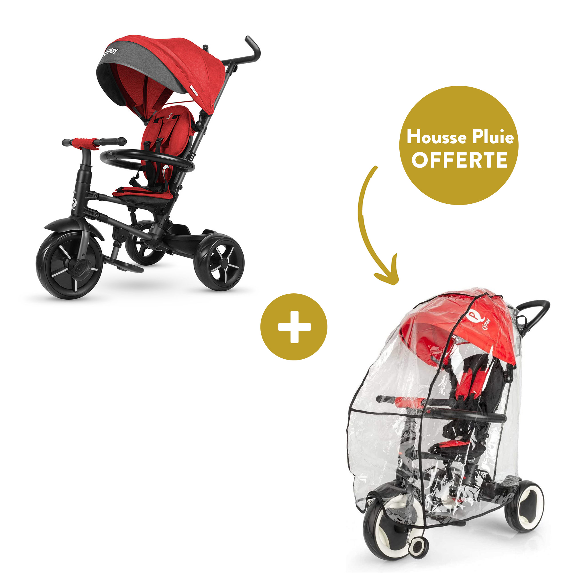 Offre QPlay l'habillage pluie offert pour l'achat d'un Tricycle