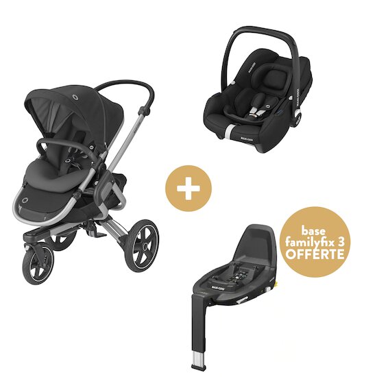 Offre Maxi-Cosi : La base FamilyFix 3 est offerte pour l'achat d'une poussette Nova et d'un siège auto CabrioFix i-Size   de Maxi-Cosi