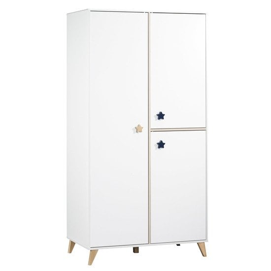 Oslo armoire Blanc bouton étoile  de Sauthon Baby's Sweet Home