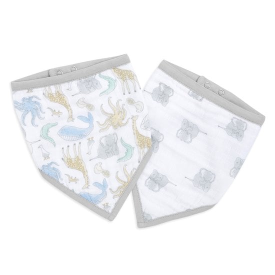 Lot de 2 bavoirs bandana Natural History  de aden + anais essentials