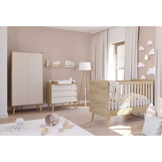 Lit évolutif bébé Vintage Fresh Sable 70 x 140 cm de Vox Lit évolutif bébé Vintage Fresh Sable 70 x 140 cm de Vox