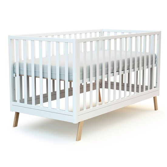 Confort Lit bébé Évolutif Hêtre et Blanc 70 x 140 cm de AT4 Confort Lit bébé Évolutif Hêtre et Blanc 70 x 140 cm de AT4