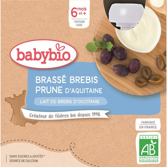 Brassé brebis prune de France  4 x 85 g de Babybio