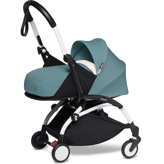 Pack poussette Trio YOYO² pack 6+ + Yoyo car seat by Besafe + Nacelle -  Cadre Blanc - Aqua - Made in Bébé