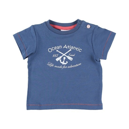 T-shirt navy collection Bord de mer Garçon Bleu 6 mois de Noukies