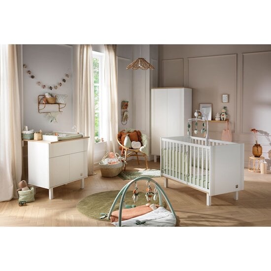 Chambre Eléonore : Lit 70 x 140 cm + Armoire + Commode   de Sauthon Baby's Sweet Home