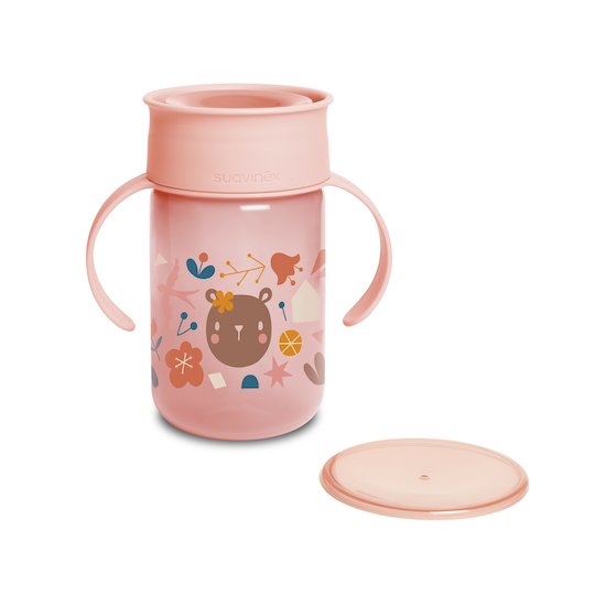Into the Forest Tasse d'apprentissage 360° Rose 340 ml de Suavinex