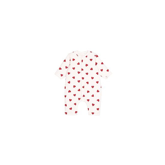 Combinaison ouatinée bébé en coton imprimé cœurs Marshmallow / Terkuit  de Petit Bateau