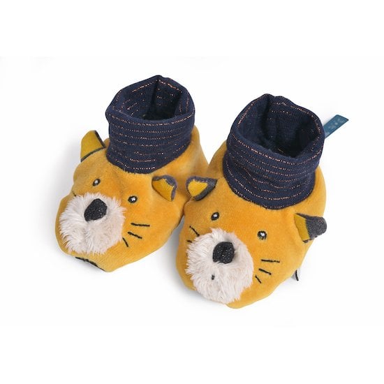 Les Moustaches chaussons  Lulu 0-6 mois de Moulin Roty