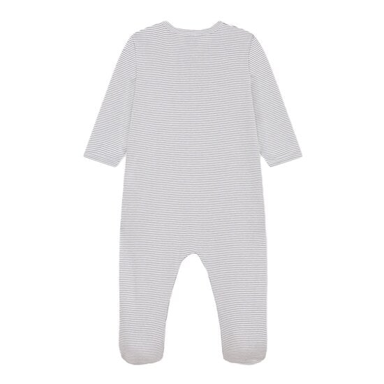 Pyjama bébé milleraies en coton Pigeon/ marshmallow 1 mois de Petit Bateau