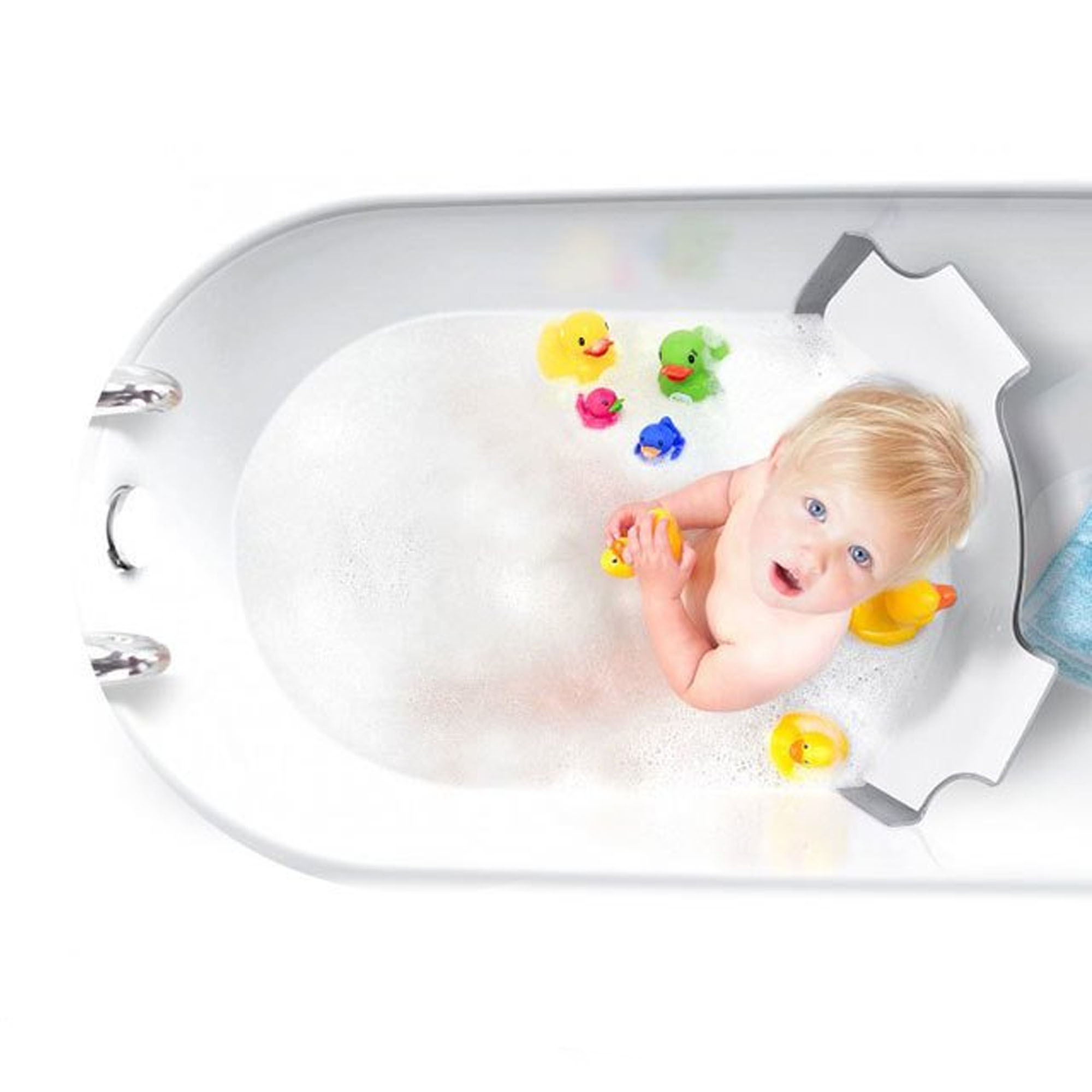 Reducteur De Baignoire Blanc Gris De Babydam Accessoires De Bain Aubert
