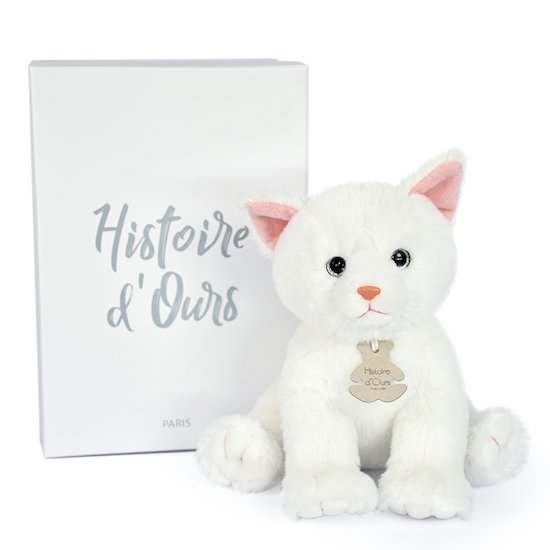 Peluche ours blanc assis 13 cm publicitaire personnalisé