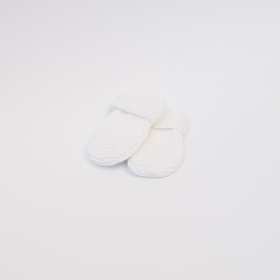 Moufles naissance en coton gants bébé anti griffures - Blanc