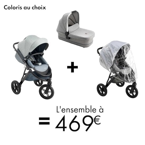 Offre William Kent 1733 : Poussette Phénix 3 roues + Nacelle + Habillage pluie à 469€   de William Kent 1733