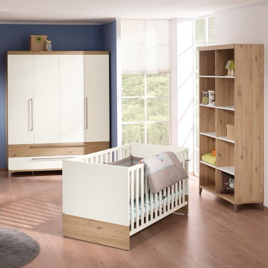 Remo Etagère 10 cases Blanc/Chêne  de Paidi Remo Etagère 10 cases Blanc/Chêne  de Paidi