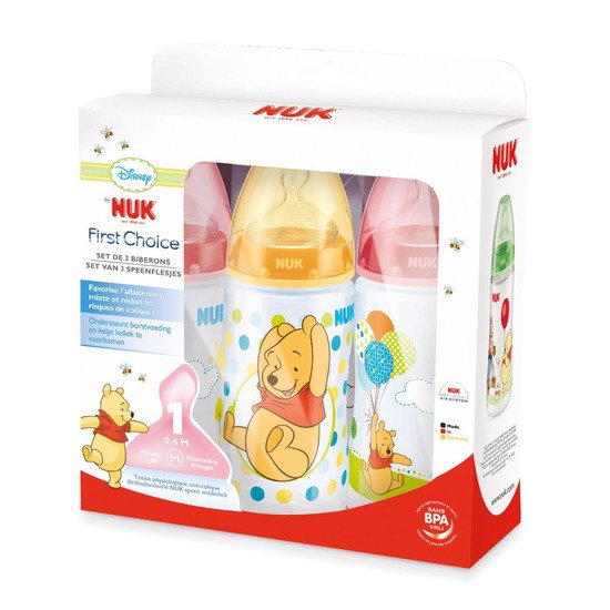 Lot de 3 biberons PP 300 ml Winnie