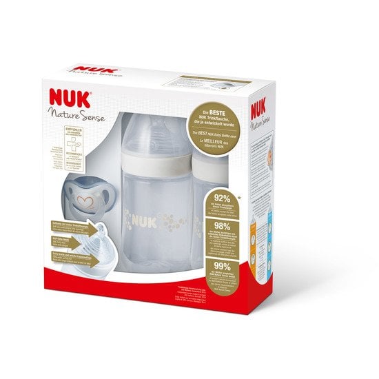 Kit de 2 biberons Nature Sense 260 ML + Sucette Blanc  de Nuk