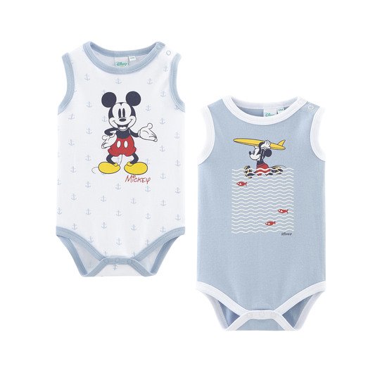 Lot de 2 bodies manches courtes Bébé Garçon Mickey 3 mois de Disney Baby