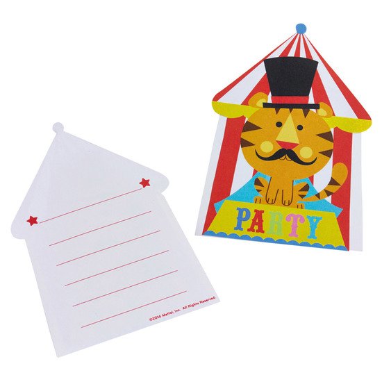 8 invitations Circus  de Amscan