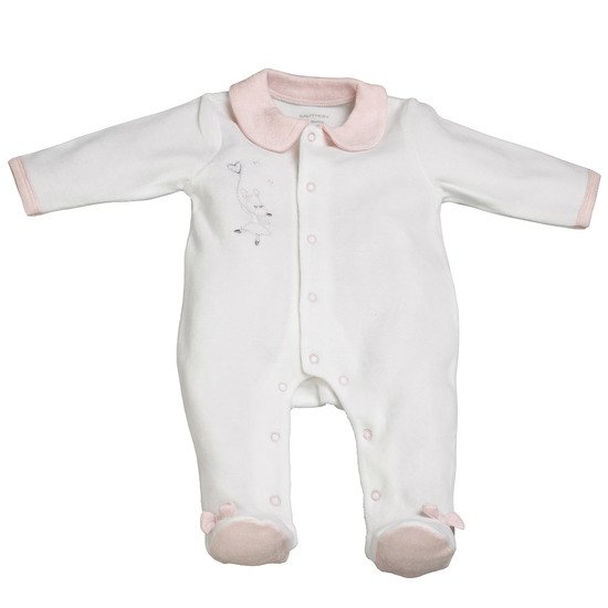 Lilibelle pyjama en velours Blanc Naissance de Sauthon Baby's Sweet Home