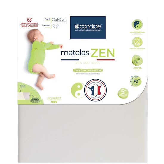 Matelas bébé Zen déhoussable  70 x 140 cm de Candide