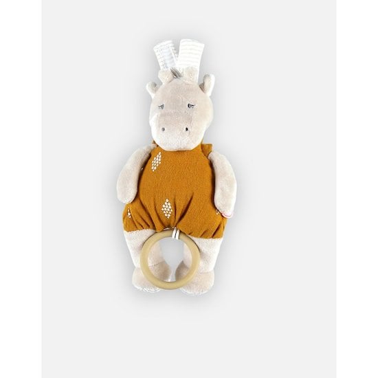 Peluche mini musicale Tiga en veloudoux Beige/ocre  de Noukies