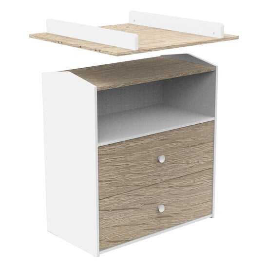 Cabanon Commode 2 tiroirs 1 niche Blanc  de Sauthon Baby's Sweet Home Cabanon Commode 2 tiroirs 1 niche Blanc  de Sauthon Baby's Sweet Home