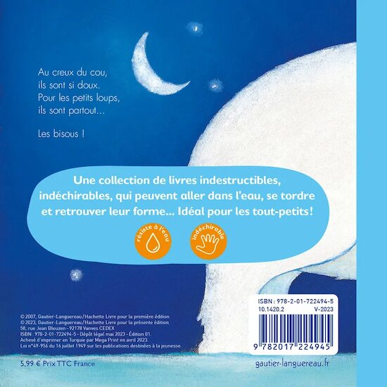 Livre Indéstructible L'heure du Bisou   de Deux coqs d'or