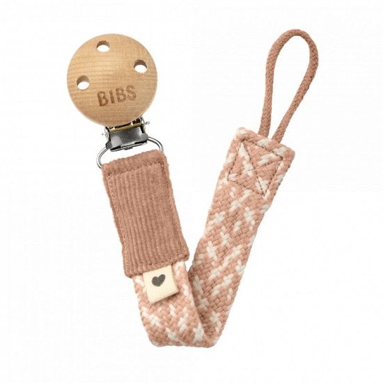 Attache-sucette Pacifier Clip Blush/Ivory  de BIBS