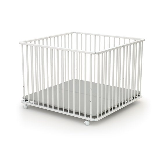 Parc pliant en bois Blanc 100 x 100 cm de Formula Baby