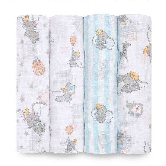 Lot de 4 Maxi-Langes Mousseline Dumbo  de aden + anais essentials