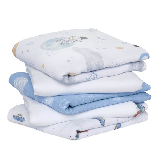 Lot de 5 Langes Musy 60x60 Space Explorers  de aden + anais essentials