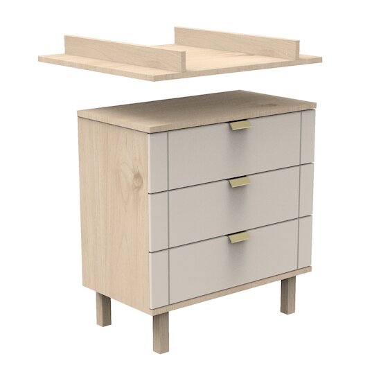 Solène Commode 3 tiroirs Beige cendré  de Sauthon Baby's Sweet Home Solène Commode 3 tiroirs Beige cendré  de Sauthon Baby's Sweet Home