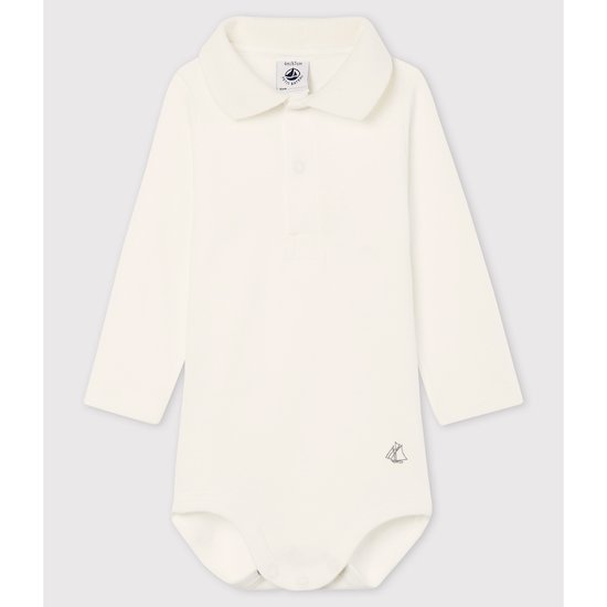 Body manches longues col polo Marshmallow 18 mois de Petit Bateau