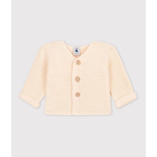 Cardigan tricot point mousse Avalanche 3 mois de Petit Bateau