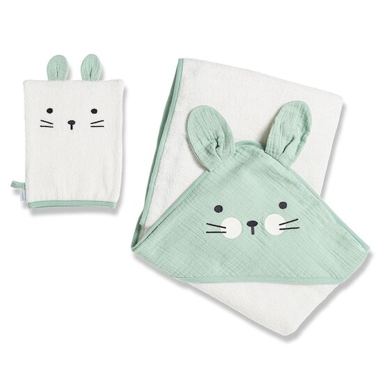 Cape de bain Vert Lapin 100 x 100 cm de Maïka