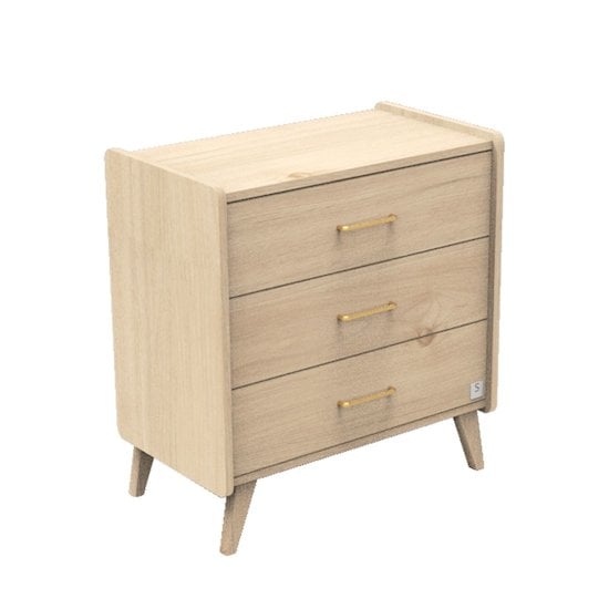 Arty commode 3 tiroirs Chêne suave  de Sauthon Baby's Sweet Home